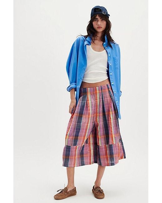 Free People Ivy Cropped Pull-On Culotte Pants in Blue | Lyst