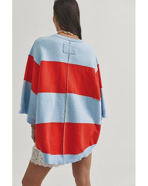 Free People Red Eugene Pullover