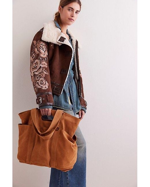 Free People Brown Suede Caravan Tote