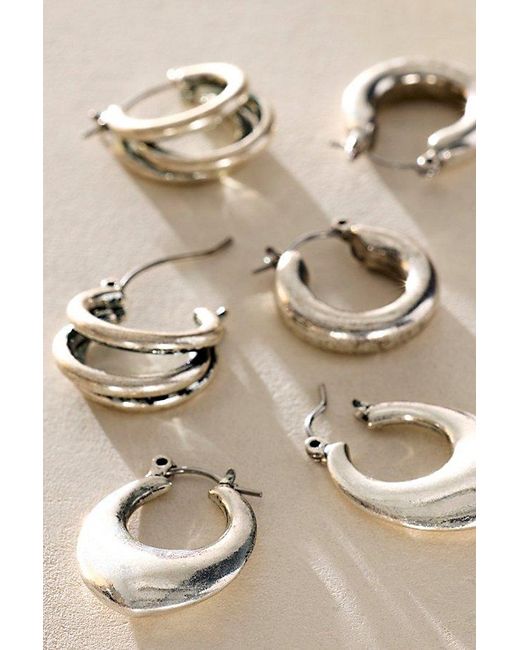 Free People Natural Everyday Hoops, Set Of 3