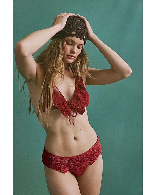 Matthew Williamson x Free People Green Meli Crochet Bikini Bottoms