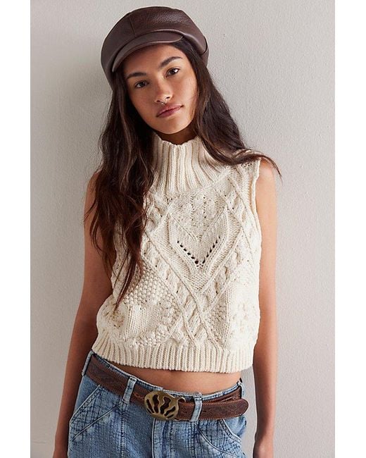 Free People Natural Sasha Turtleneck Vest