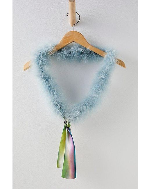 Anna Sui Marabou Boa At Free People In Dusty Blue