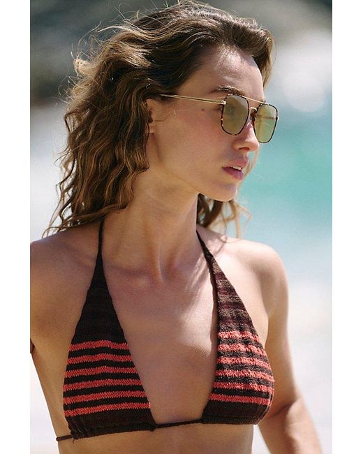 Free People Metallic Betty Aviator Sunglasses
