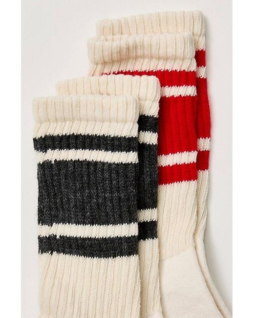 Free People Blue Mono Stripe Crew 2 Pack Socks