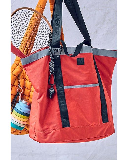 Free People Red Recycled Nylon Mega Tote
