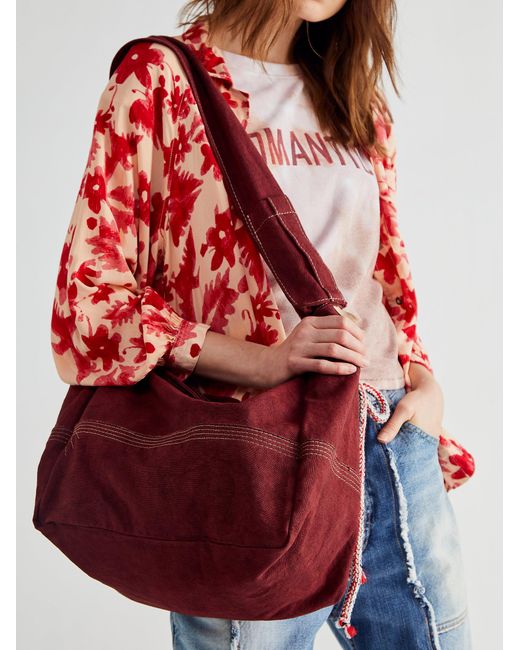 Free People Red We The Free Waxed Canvas Sling