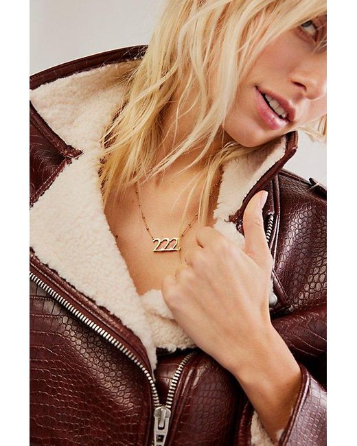 Free People Brown Angel Number Necklace At In 222