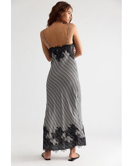Intimately By Free People Blue Check Me Out Column Slip Dress By