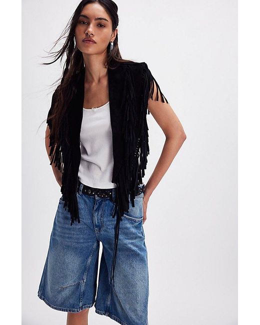 Urban Outfitters Blue Wide Eyes Suede Collar