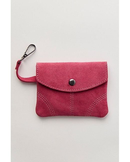 Free People Pink Lyra Suede Wallet