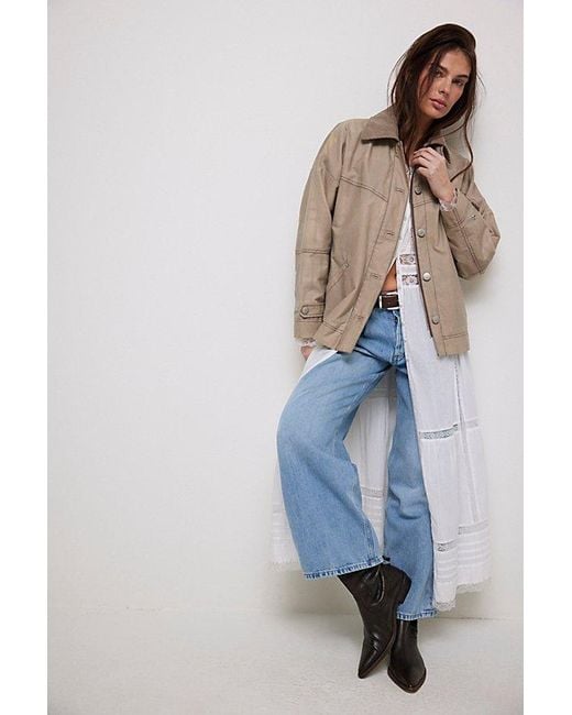 Free People Blue Cori Waxed Jacket