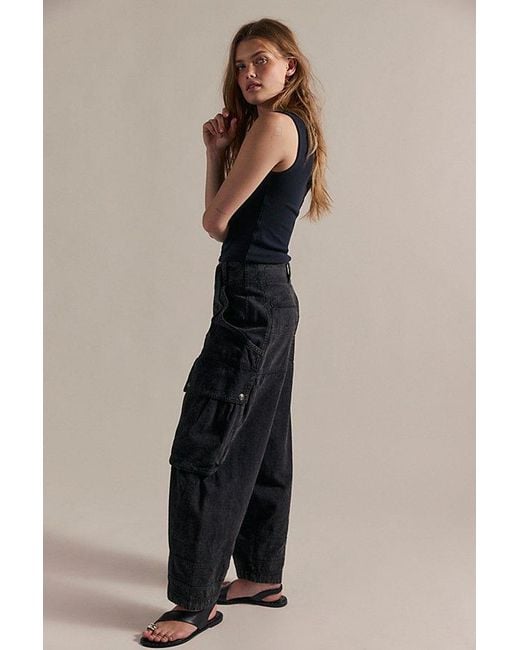 Free People Black We The Free Brentwood Slouchy Cargo Pants