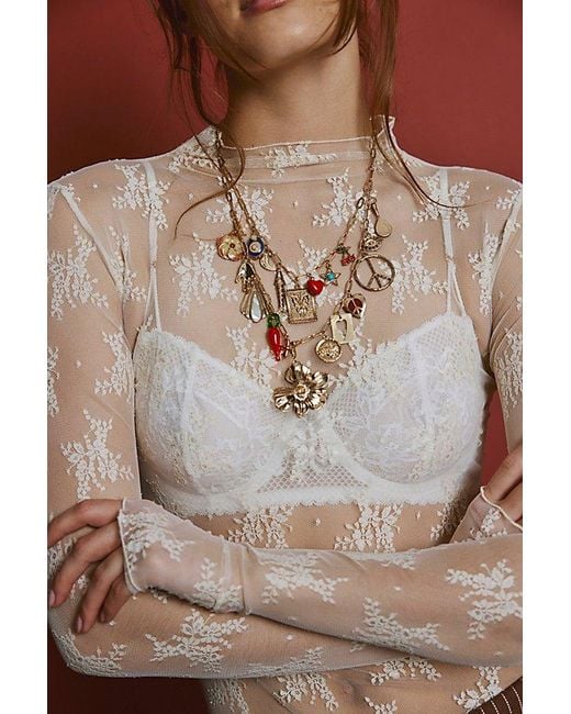 Free People Green Maxamillion Charm Necklace