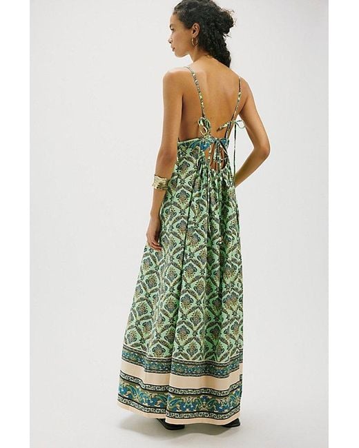 Free People Green Sorrento Stroll Printed Maxi Dress