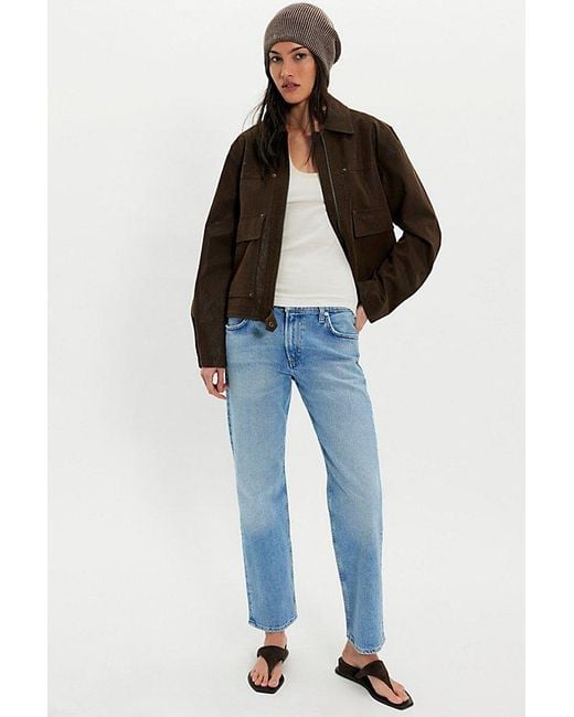 Citizens of Humanity Blue Anissa Low-Rise Straight Leg Jeans