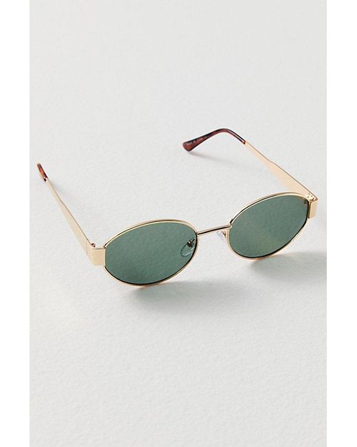 Free People Brown Little Secret Round Sunglasses At In Gold