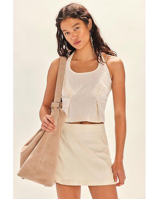 free-est Natural Melted Away Cotton-Linen Top By