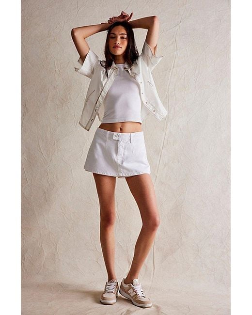 Free People Gray We The Free Gallivanting Peekaboo Skort