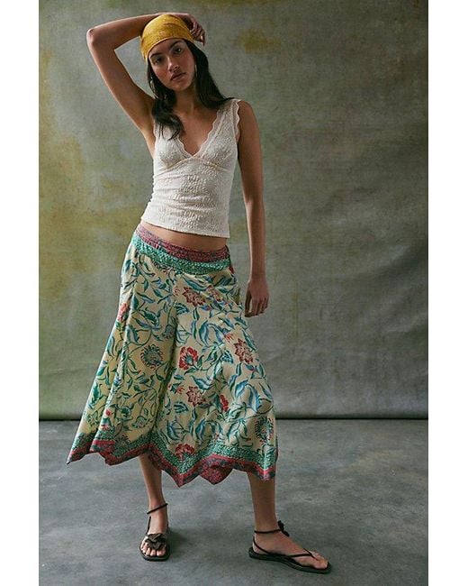 Free People Green Sweet Reaction Pull-On Wide-Leg Crop Pants