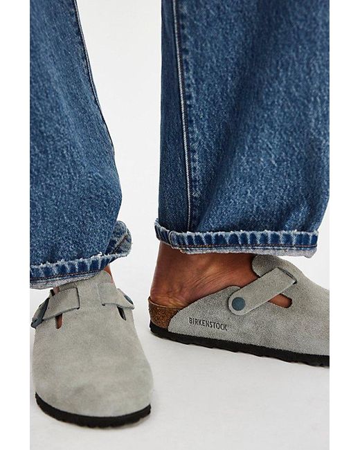 Birkenstock Blue Boston Soft Footbed Clogs