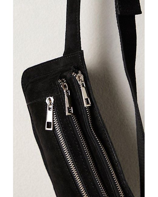 Free People Black Avalon Suede Sling Bag