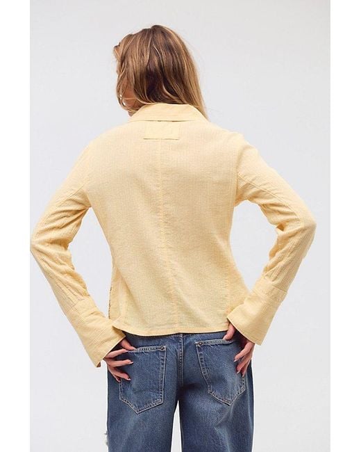 Free People Blue Mallory Solid Shirt