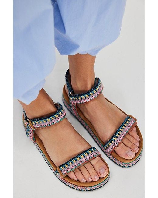 FP Vegan Collection Blue Isla Crochet Sandals By
