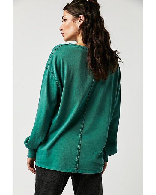 Free People Green Fade Into You Tee At Free People In Mermaid, Size: Xs