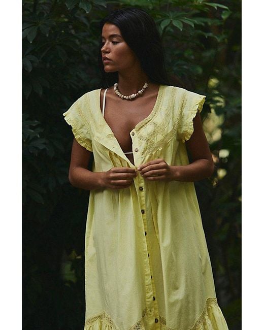 free-est Green Aster Midi Dress By