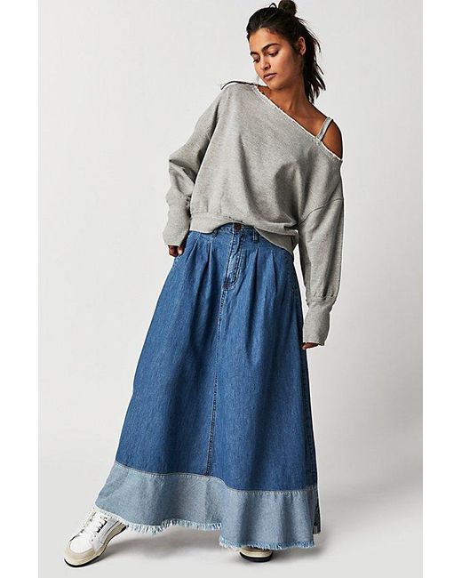 One Teaspoon Blue Pacifica Maverick Skirt