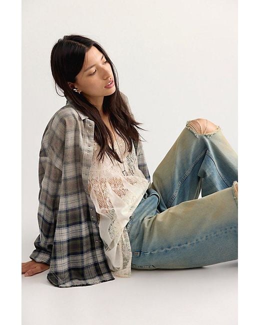 Free People Black We The Free Lexi Plaid Button Down