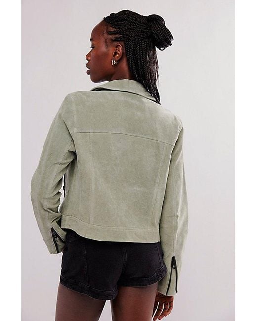 Blank NYC Gray Suede Moto Jacket