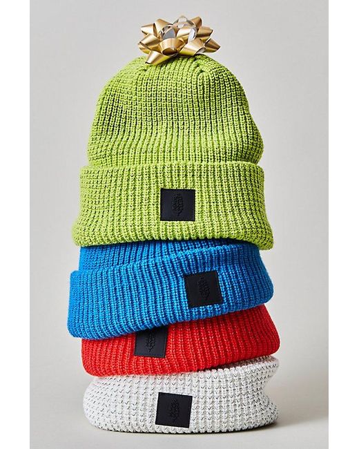 Free People Green Let's Race Fleece Lined Recycled Yarn Beanie