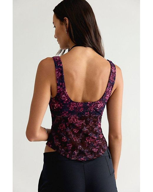 Free People Purple Skylar Lace Corset Top