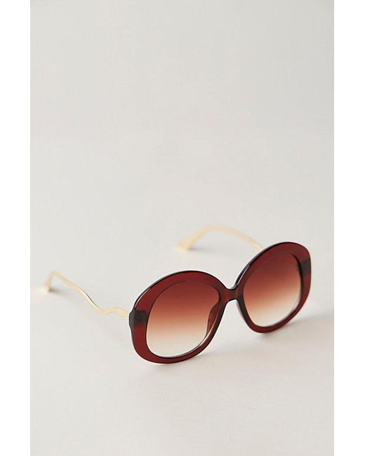 Free People Multicolor Maggie May Oversized Round Sunglasses