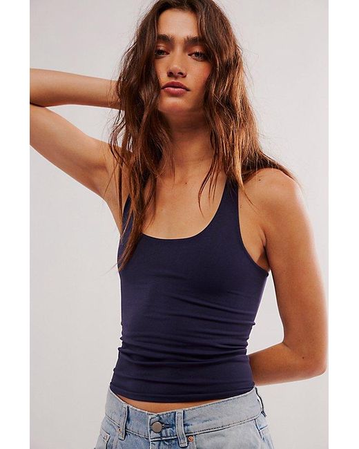 Intimately By Free People Blue Clean Lines Racerback Cami