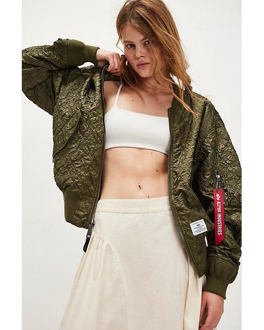 Alpha Industries Green L-2B Bubble Flight Jacket