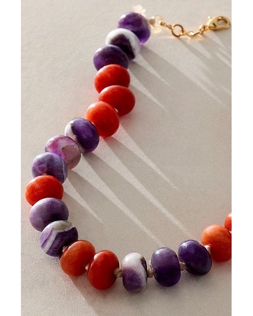 Free People Brown Sabina Semiprecious Stone Choker