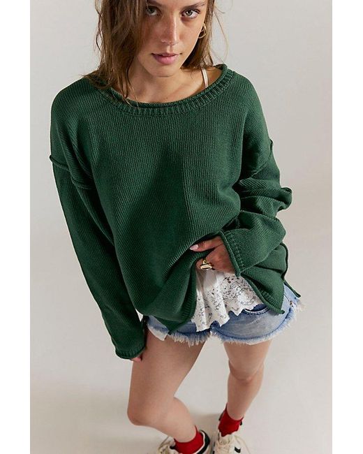 Free People Blue Ella Roll-Neck Sweater