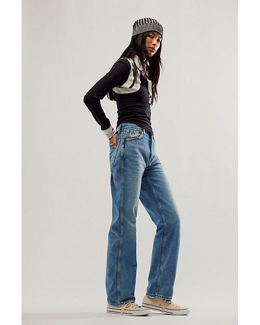 Re/done Blue 90'S High-Rise Loose Jeans