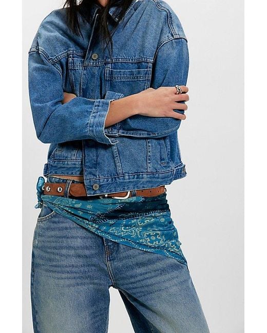 Free People Blue Stars Aligned Patchwork Bandana