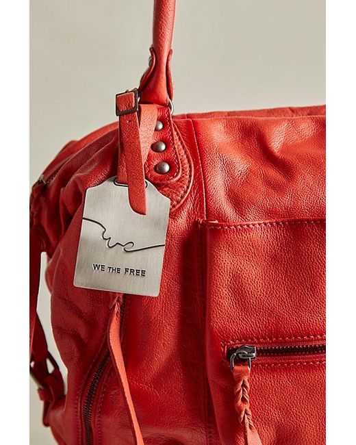 Free People Red Emerson Tote Bag