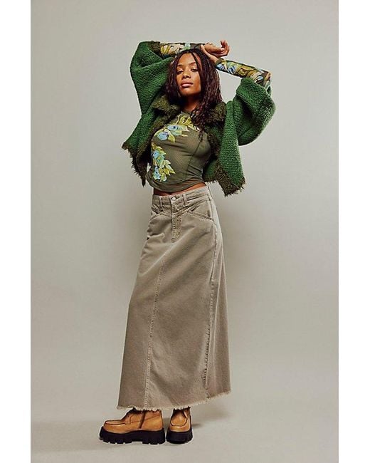 Free People Green Betty's Garden Top