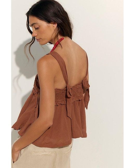 free-est Brown Kirby Top By