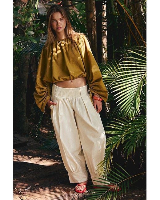 Free People Green Jonni Pull-On Pants By
