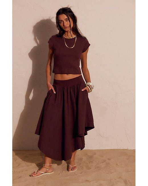 free-est Brown Annette Tee Skirt Set By