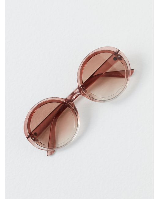 Free People Multicolor Stuck On You Round Sunglasses