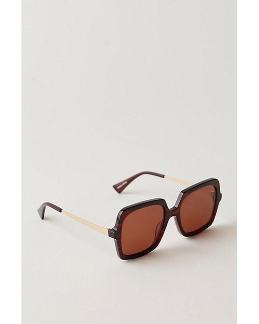 Free People Black The Beaumont Square Polarized Sunglasses