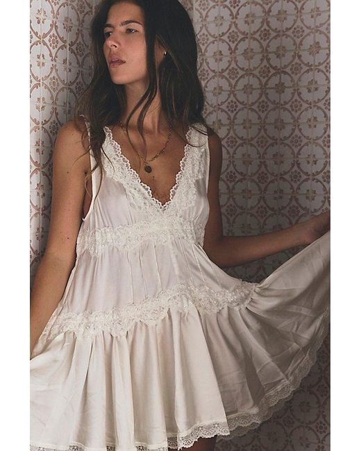 Intimately By Free People White In This Groove Mini Slip Dress By